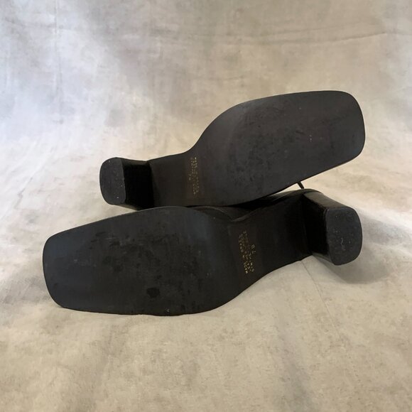 Bruno de Milano Square Toe Pumps Women's 7 Dark Brown Heeled Derbys Oxfords - Picture 5 of 10